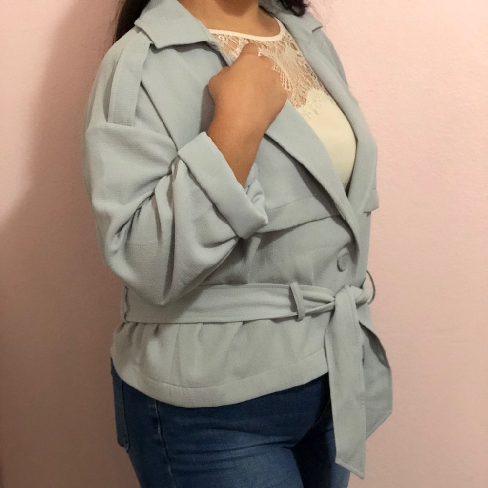 Leith Grey Blazer with Belt